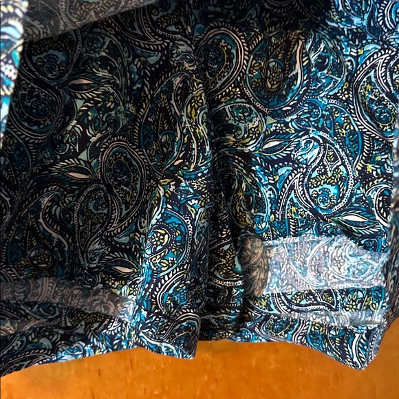 Croft & Barrow Teal and Black Paisley Mini Skort - Picture 3 of 5